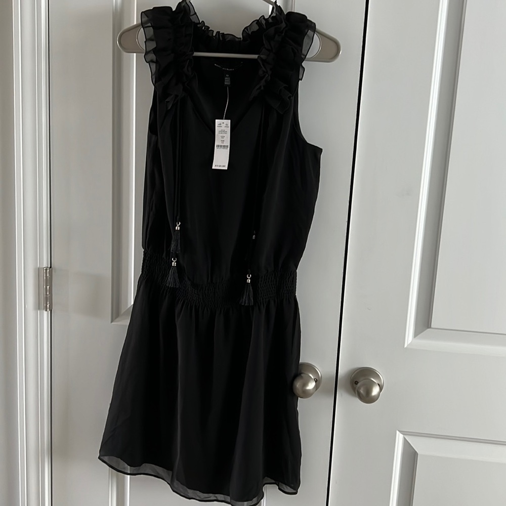 NWT chiffon ruffle collar with tassel detail